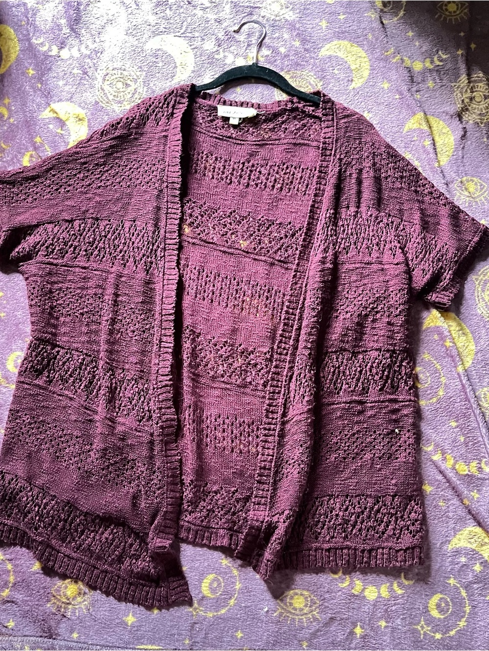 Cloud Chaser Open-Front Knit Cardigan - Burgundy